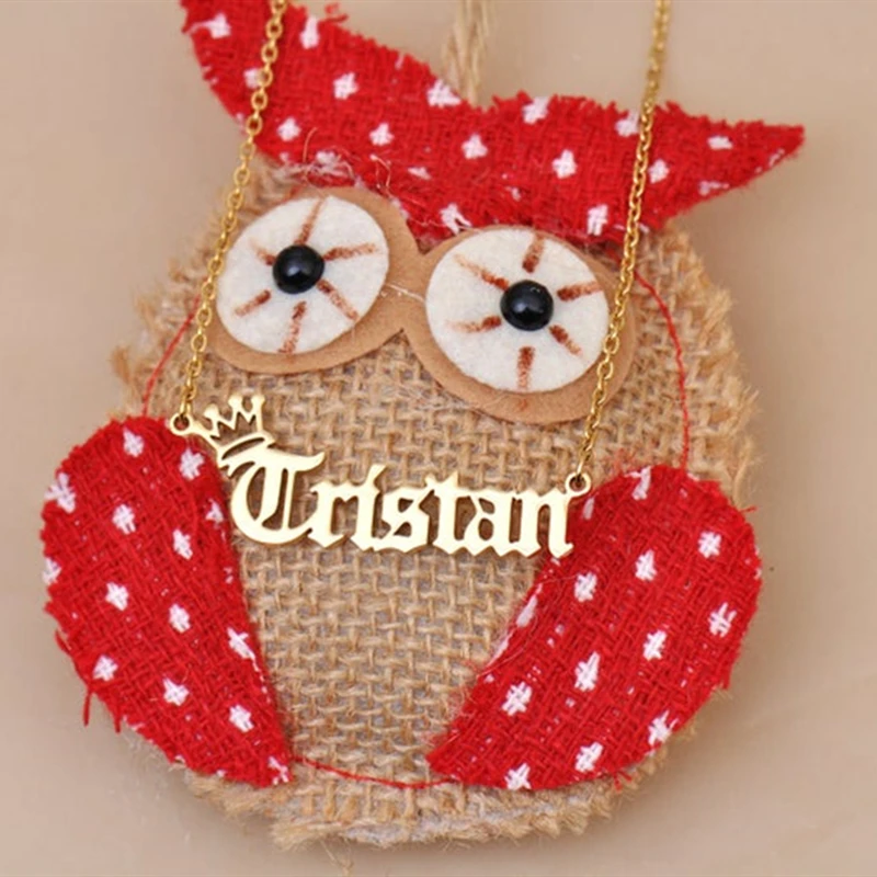 Заказное королевское имя короны ожерелье Старый английский шрифт