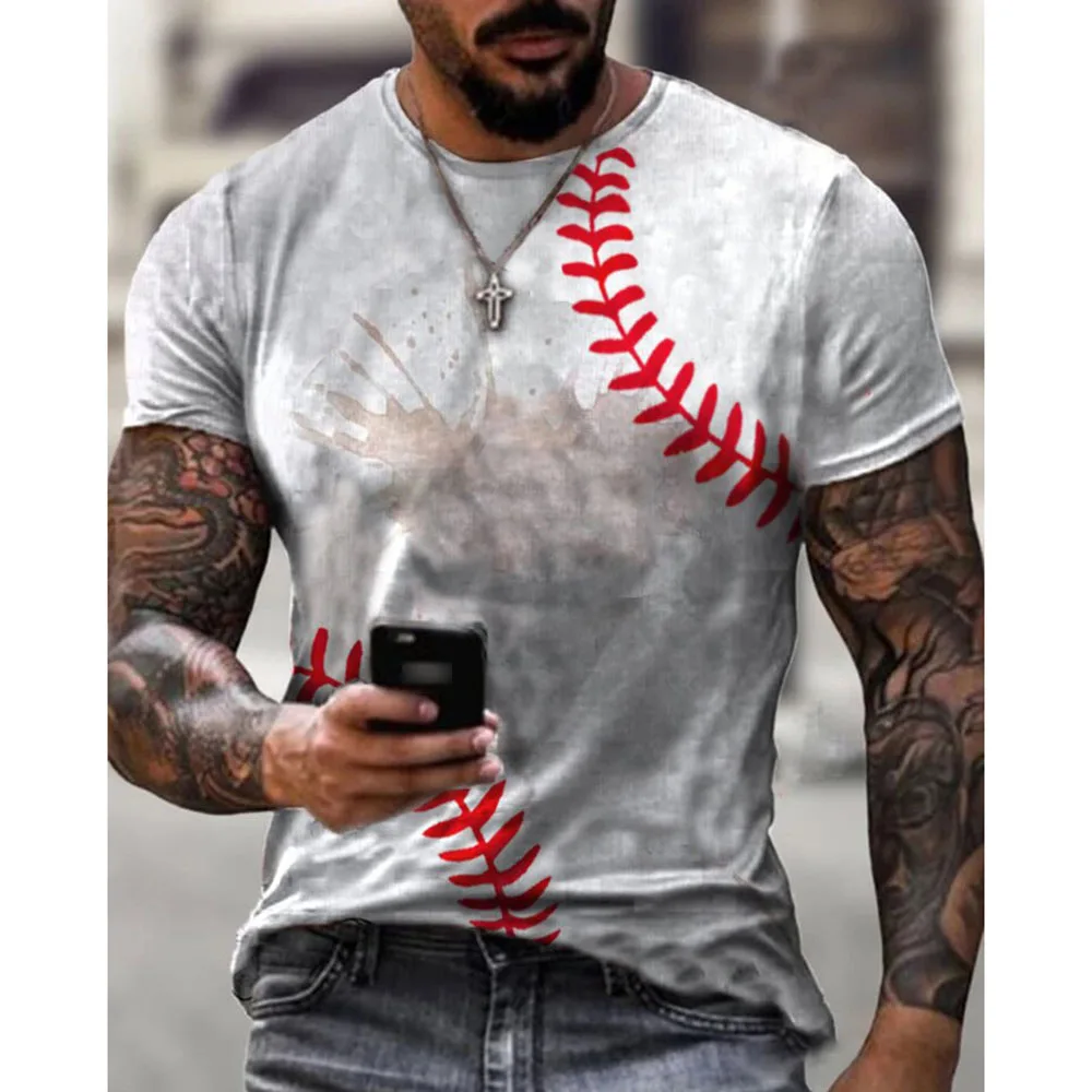

Fashion Casual Western Style Men's T-shirt Loose 2021 Summer New Round Neck Printing Slim Solid Color Summer
