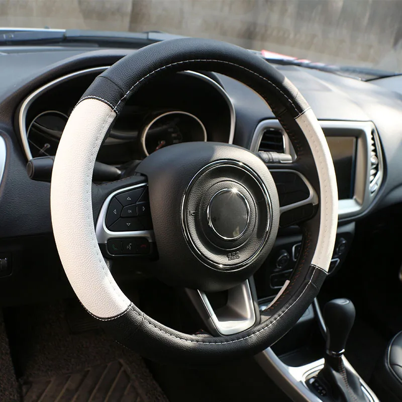 37-38 см трендовая кожаная оплетка рулевого колеса без запаха для Citroen C2 C4 C5 Picasso Sega
