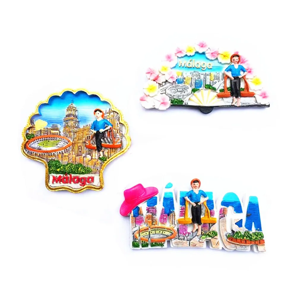 

Spain Malaga Picasso Hometown Tourist Souvenir Fridge Magnets Decoration Articles Magnetic Refrigerator Collection Gifts