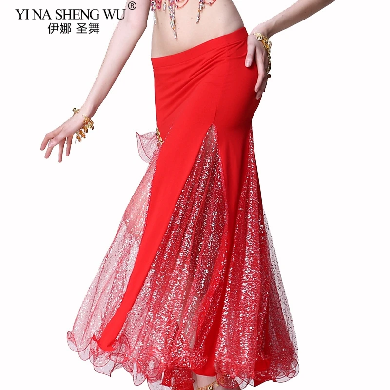 Новый костюм для танца живота юбка женщин блестящая сексуальная индийская с