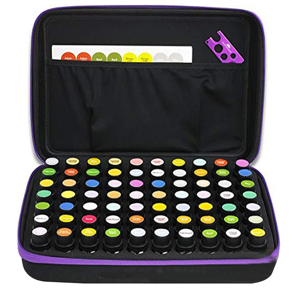 

Портативный дорожный органайзер для лака для ногтей, 70 ячеек, 15 мл