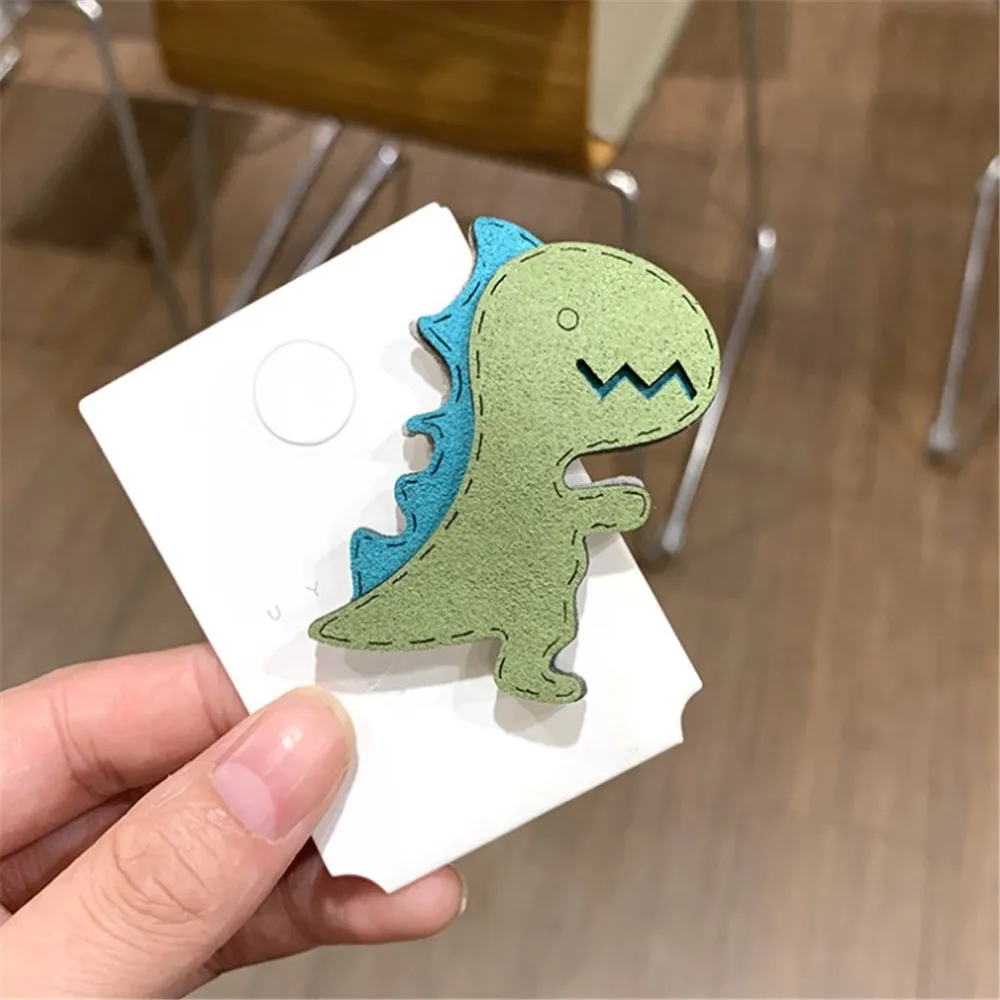 Модные милые заколки для волос с мультипликационным динозавром девочек ручной