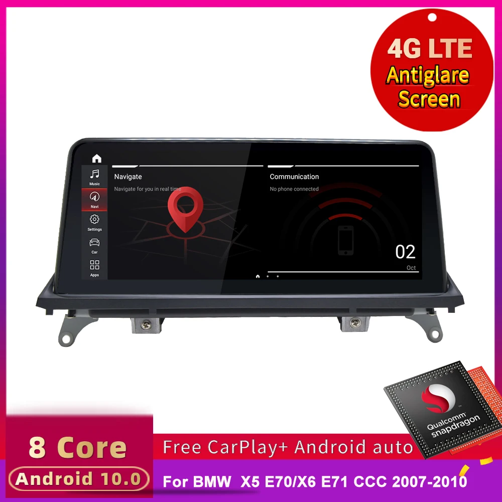 Naviodm full HD 4 + 64G android 10 0 8 ядерный Автомобильный мультимедийный плеер dvd для BMW X5 E70 X6 E71