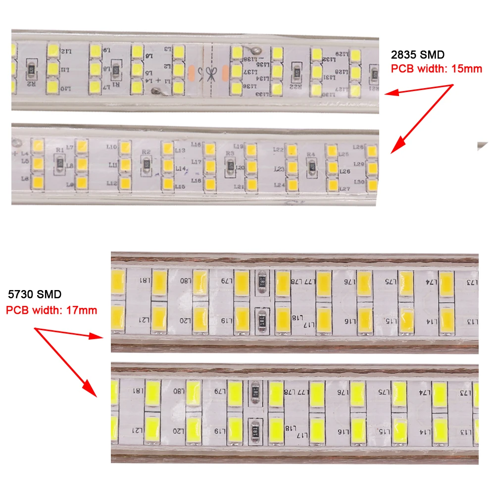 Суперъяркая Светодиодная лента 2835 5730 гибкая приглушаемая водонепроницаемая для