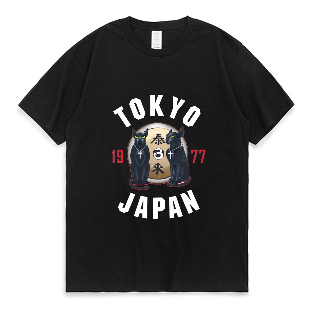 

Men's T Shirt Tokyo Japan Streetwear Oversized Cotton Round Neck Short Sleeves Tee Shirt Men Women Fashion New T-shirt Tops Man