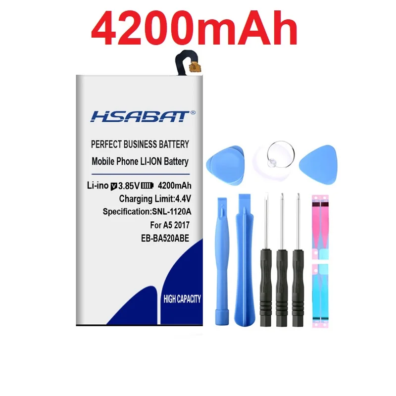 HSABAT EB-BA520ABE 4200 мА/ч, Батарея для samsung A5 A520 SM-A520F SM-A520F/DS SM-A520K SM-A520L SM-A520S
