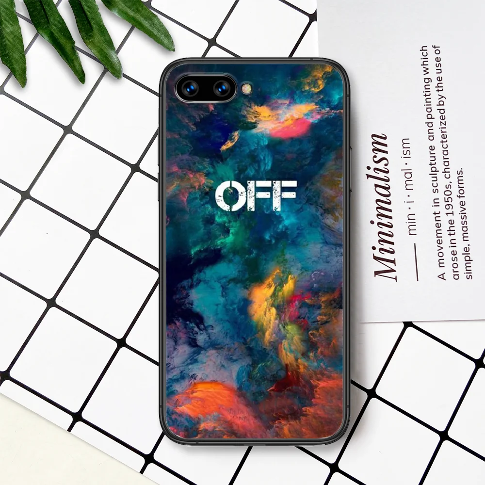 

Off Fashion Brand White OW Phone Case For Huawei Honor 6A 7A 7C 8 8A 8X 9 9X 10 10i 20 Lite Pro Play black Back Soft Coque Tpu