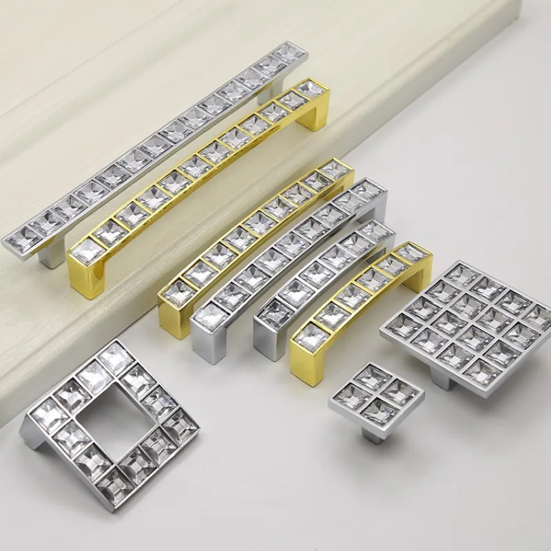 

Хрустальное стекло ручки для шкафа Серебряный Хрустальный шкафчик фотоэлемент кухни YH2280