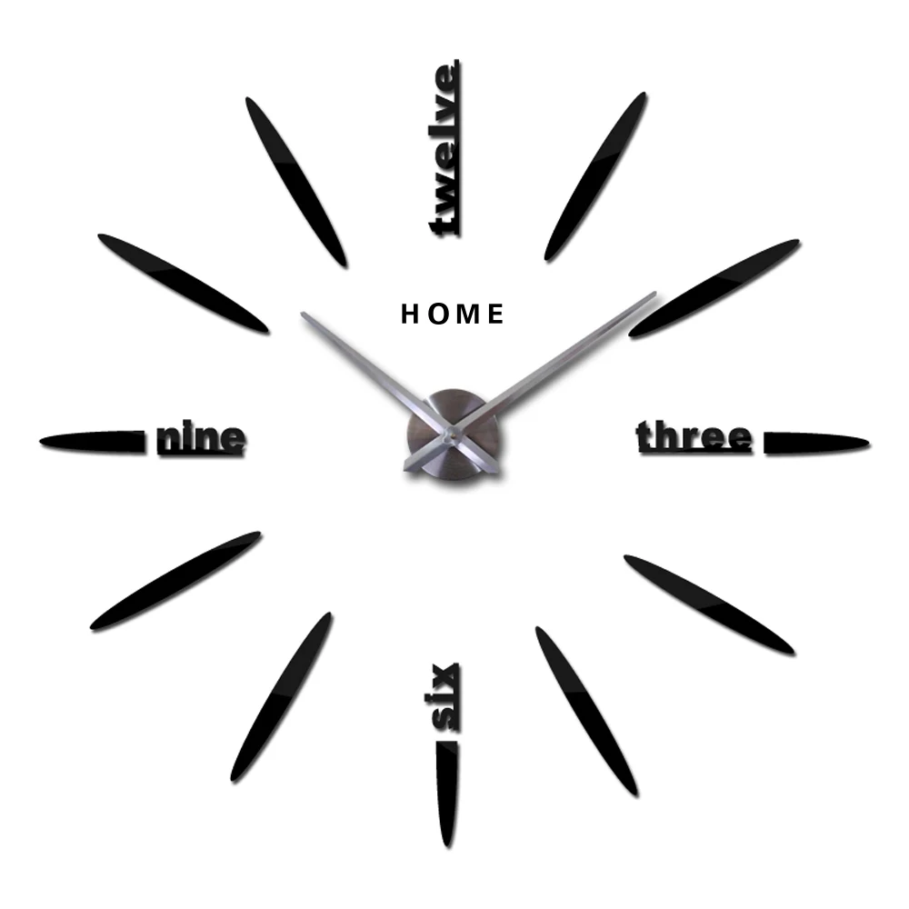 Большие настенные часы-наклейки бесшумные акриловые большие 3D часы сделай сам