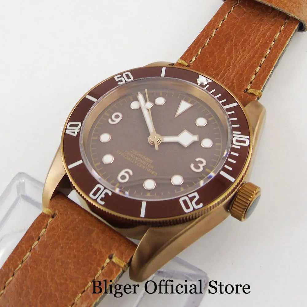 Часы Sapphire 41 мм кофейные с большим циферблатом часы из сплава вращающимся ободком