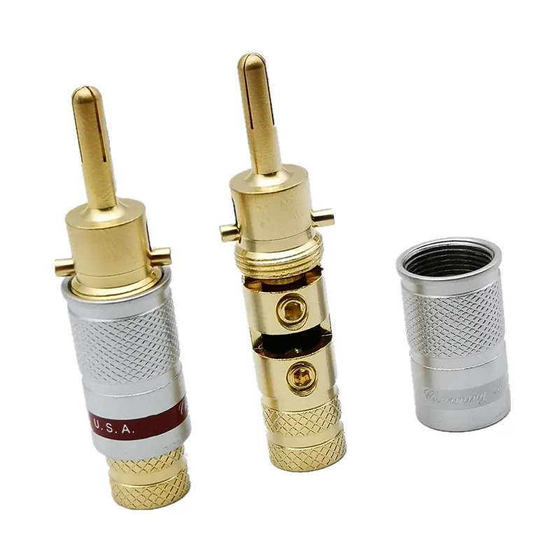 

AHSY 8.5mm hole connector cable CMC 0600-WF Hi-Fi oxygen-free magnetic treatment copper gold-plated self-locking banana plug