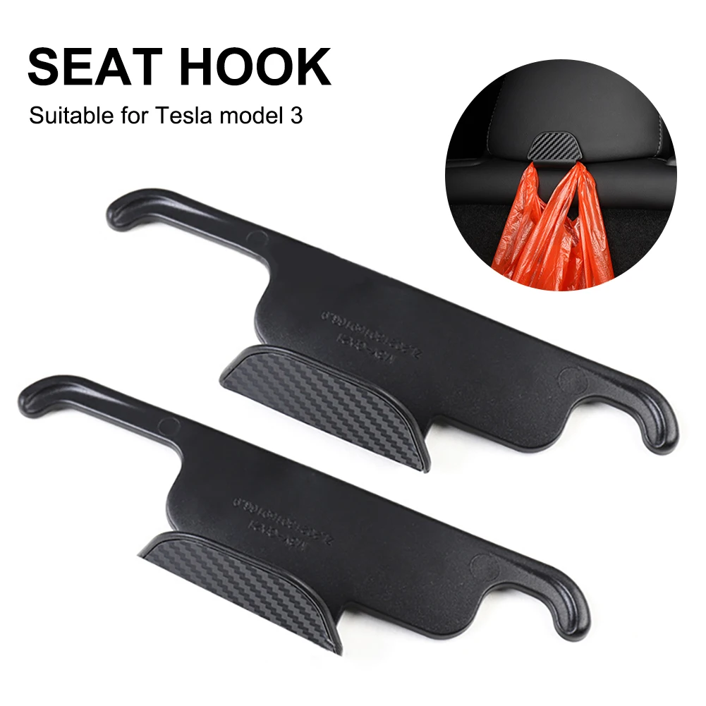 

2pcs Car Seat Hook Hanger For Tesla Model 3 Model Y 2017-2021 Interior Storage Seat Back Organizer Accessories Car-Styling