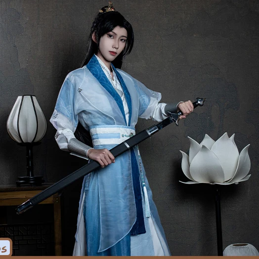 

Anime Er Ha and His White Cat Master Mo Ran Cosplay Costume Mo Dao Zu Shi Xue Yang Unisex Suits Hanfu Chinese Ancient Outfits