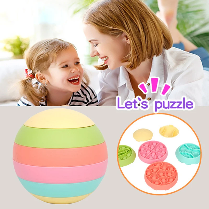 

The New Rainbow Ball For Boys And Girls Assembled Rodent Control Pioneer Press Type Board Game Kid's Colorful Ball Puzzle Toys
