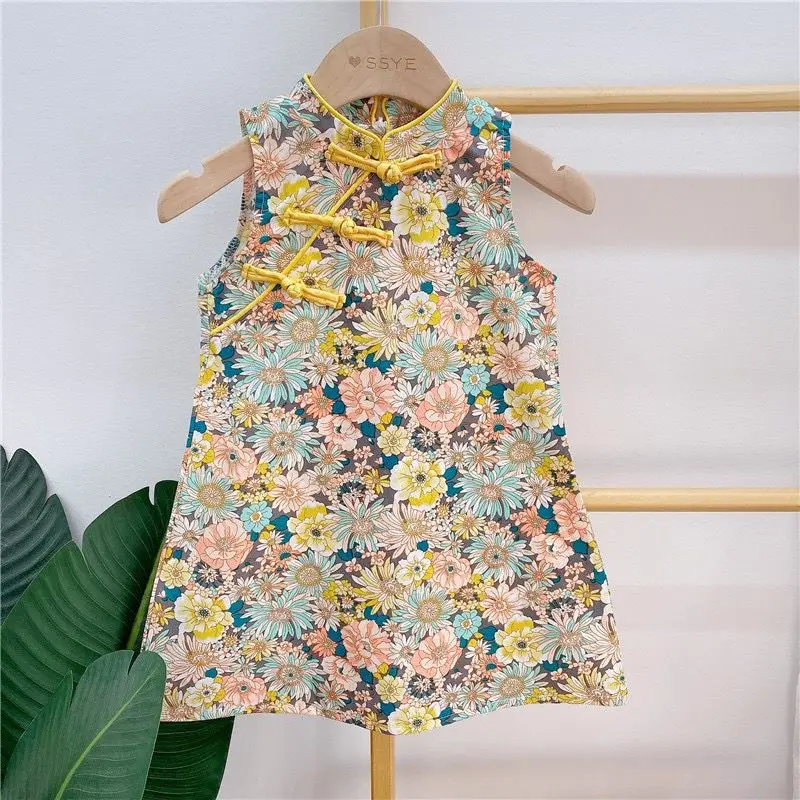 

2021 children's clothing princess dress summer skirt girl Chinese style Hanfu children cheongsam dress new female