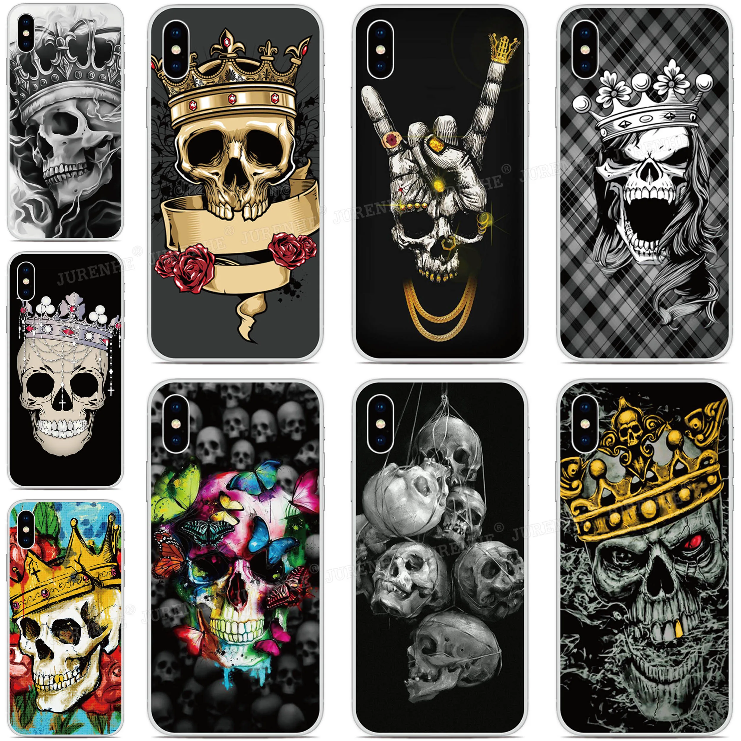 

DIY Custom Photo Cover Cown Skull King Cases For ASUS-ZenFone Max Pro M1 Rog Phone 2 6 5 5Z 4 Lite L1 Shot Plus M2 Phone Case