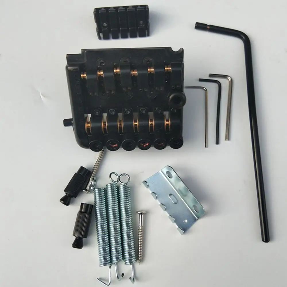 Новое поступление Безголовый электрогитарный мост черного цвета с гайкой BJH