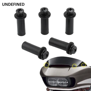 Motorcycle Windscreen Well Nuts Windshield Screw Bolts Caps Trim Kit for Harley Road Glide Ultra CVO Custom FLTR Special 5pcs