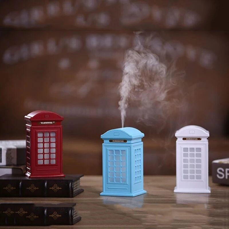 

Ultrasonic Mist Maker Fogger Telephone Booth with 7 Color Changing LED Lamp Atomizer Car Mini USB Air Humidifier 300ML