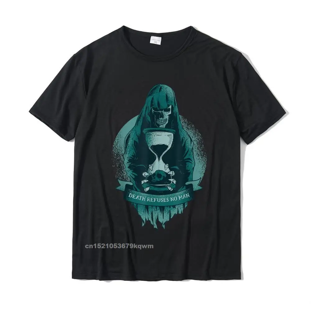 

Death Refuses No Man Halloween Creepy Grim Reaper Skeleton T-Shirt CasualCasual T Shirt Funny Cotton Men T Shirts
