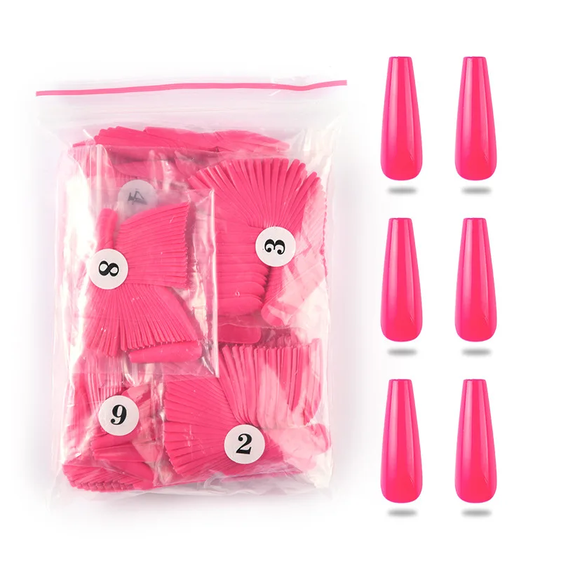 

Fake Nails 1 Box of Long Nails 500 Pieces of Fake Nails Ballet Fake Nails Wear Full Ballet Solid Color Nail Art Decoration Nails