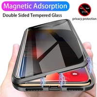 360 anti peeping privacy magnetic case for samsung galaxy s20 s10 s9 s8 plus s20 fe ultra note 20 10 9 8 double sided glass case