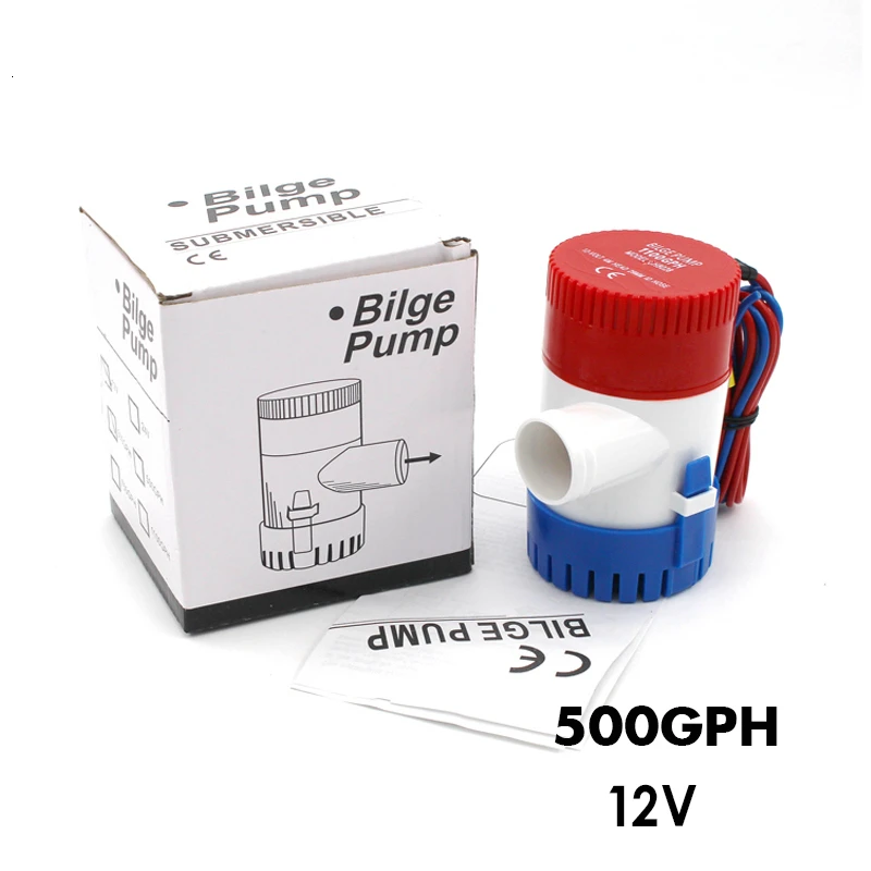 500GPH 12V Трюмный насос 350 500 750 1100GPH DC 12 В 24 В Электрический водяной насос для Aquario погружной гидросамолет моторный дом плавучие лодки - Напряжение: 500GPH 12V