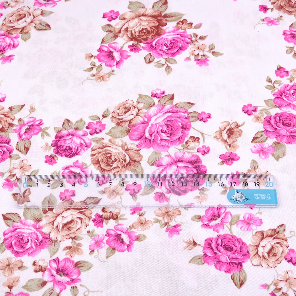 Teramila Ткань новых печатных Цветущие розы конструкции мягкий твил ткани 100% хлопок