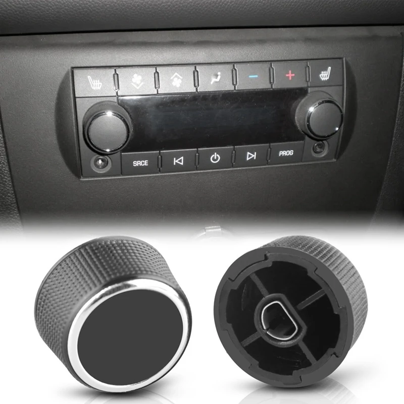 

2 Pc Rear Radio o Volume Control Knob Dial Tuner For 07-13 Chevy Tahoe Chevrolet Silverado Gmc Acadia Sierra Denali Yukon Gm