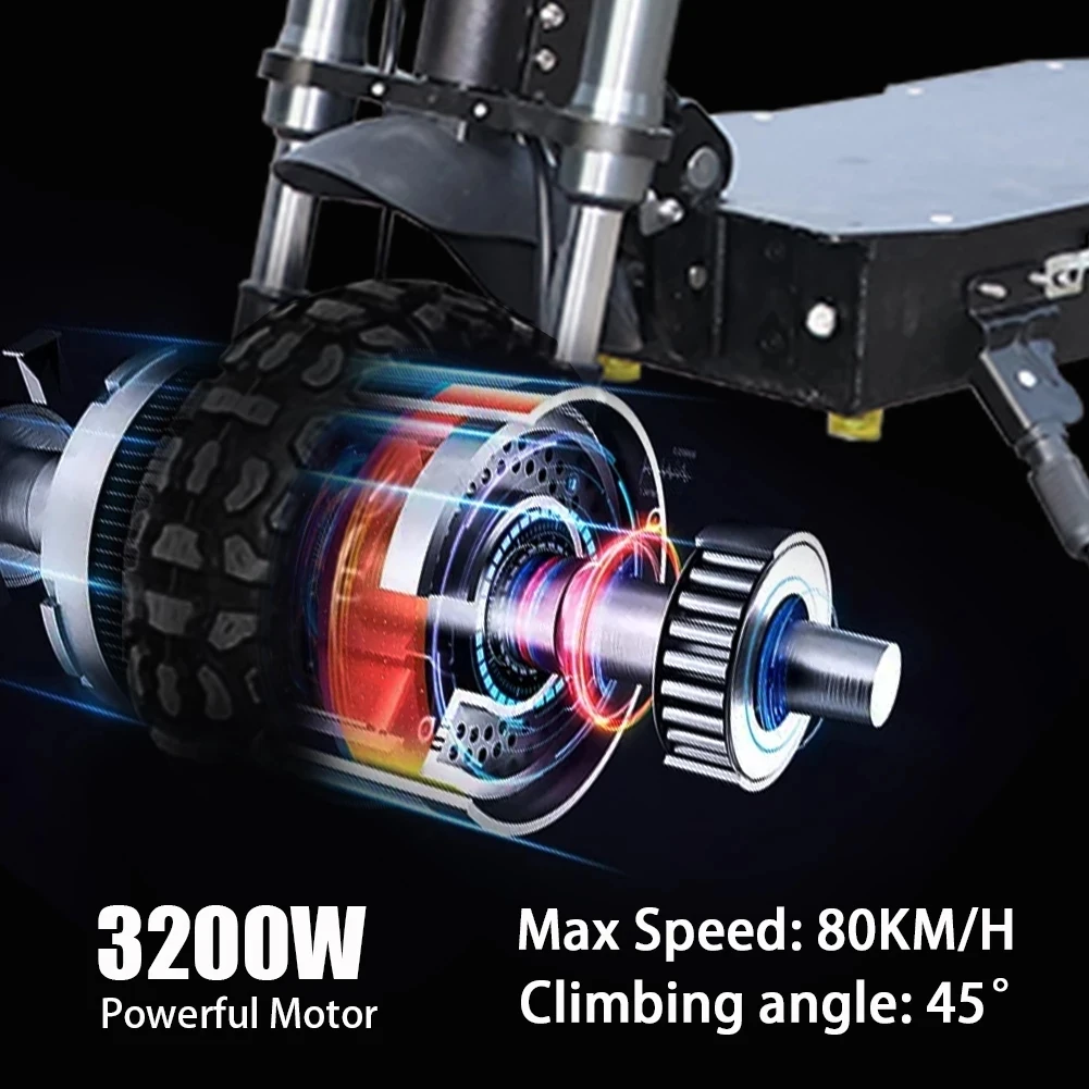

Electric Scooters Adults with Seat Foldable 60V E Scooter Motor Power 3000W Max Speed 80km/h Range Per Power 100km Max Load200KG