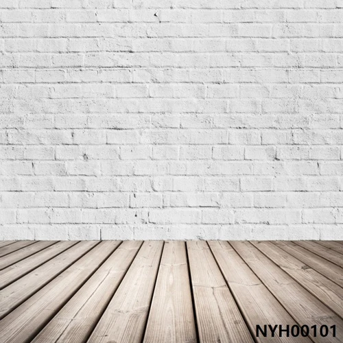 Фотофон белая кирпичная стена фон для фотосъемки деревянный пол фоны для домашних животных игрушка фотостудия детский душ новорожденные дети - Цвет: NYH00101