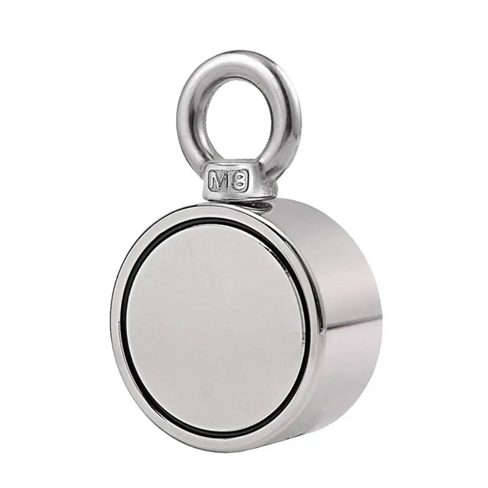 

Practical Magnetic Hook Strong Magnetic Sucker 68KG/37KG/29KG Salvage Ring Detector NdFeB Treasure Hunting Fishing Magnet Metal