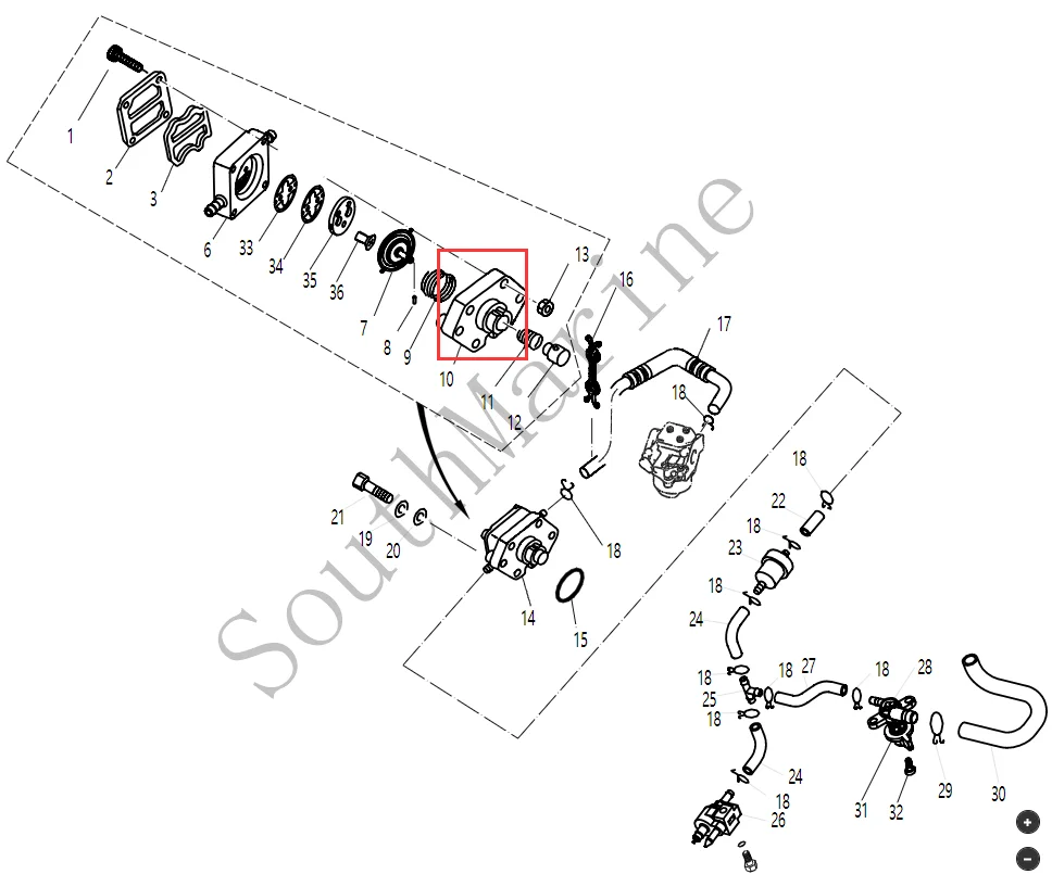 

Boat Motor F4-04090001 Fuel pump seat for Parsun HDX F4 F5 outboardmotor 4-stroke
