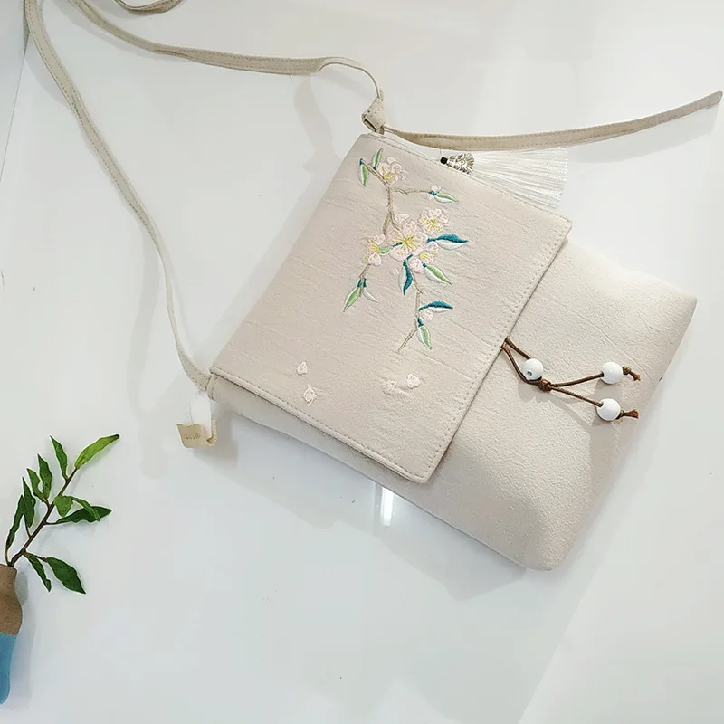 Женская сумка из хлопка и льна с цветочной вышивкой женские сумки через плечо