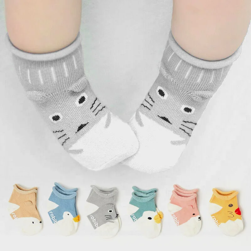 

Носки хлопковые нескользящие для младенцев 0-3 лет