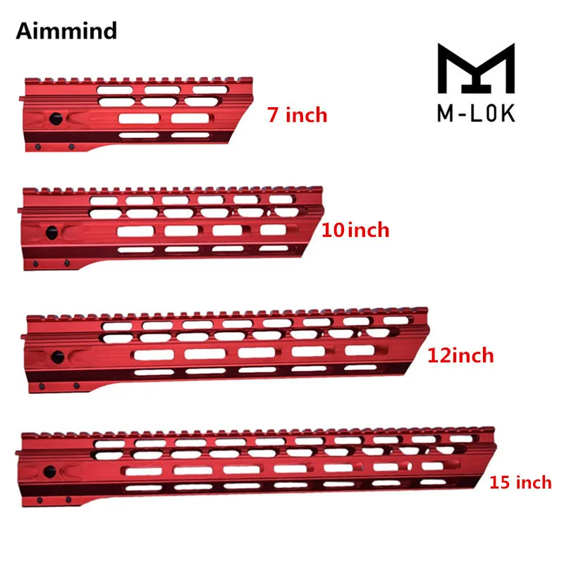 Красный защитный поплавок mlok Super Slim ar 15 M Lok защитная накладка Quad Rail W/ Nut Fit .223 для AR15