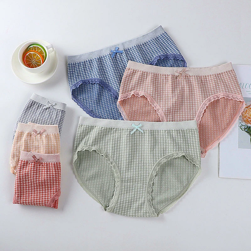 Женские трусики хлопковое бесшовное нижнее белье дышащие однотонные женское