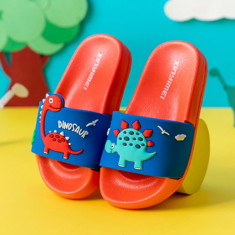 

Top Quality Cute Kids Slippers Dinosaur Baby Home Slippers Children Breathable Non-slip Boys Girls Shoes 2021 New Toddler Shoes