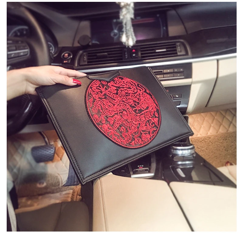 Сумка-конверт женская с вышитым драконом в китайском стиле | Багаж и сумки