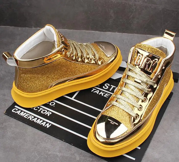 

British luxury designer Sneakers Men Trendy Casual Flats high tops platform Shoes Male Wedding Loafers Tenis Feminino Footwear