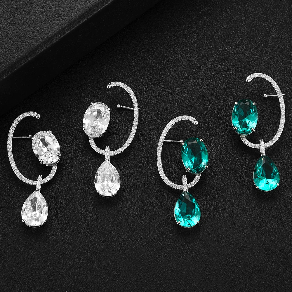 

Великолепные Роскошные висячие серьги KellyBola с прозрачными кристаллами, женские серьги с полным покрытием из микро-кубического циркония, мо...