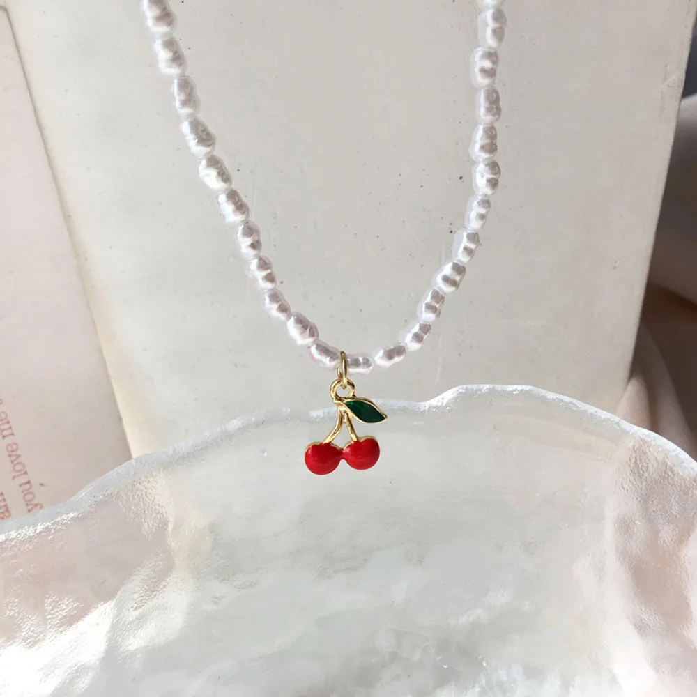 

Sweet Temperament Lovely Cherry Fruit Shape Fashion Necklace Women Fine Jewelry