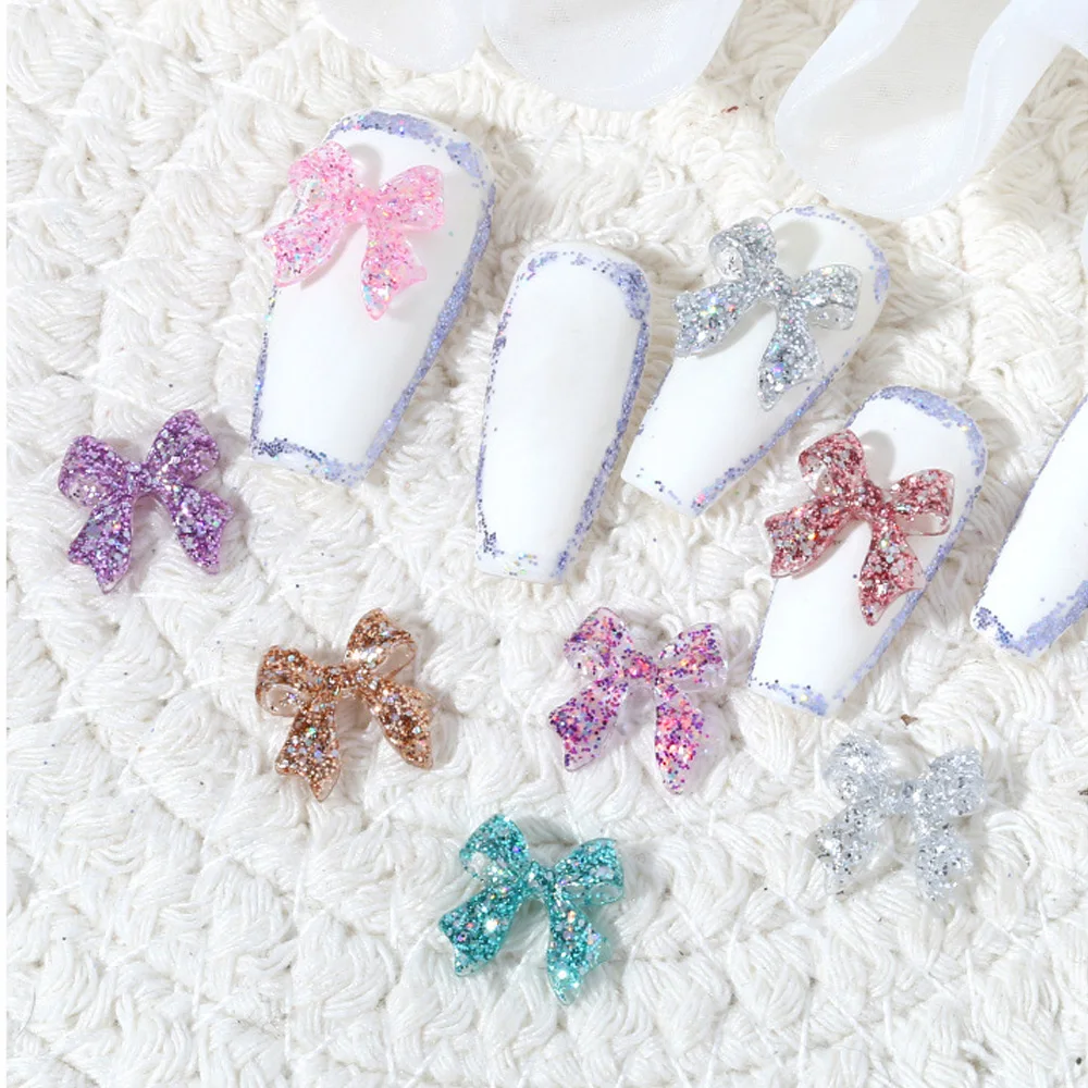 

Bowknot Nail Art 24Styles Jewelry Nail Decoration Resin Loose Powder Sequins Diy Simple New Style 20 Pcs/Bag