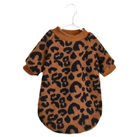 autumn and winter puppy clothes pet coat new leopard sweater chihuahua french bullfighting teddy two leg sweater to keep warm