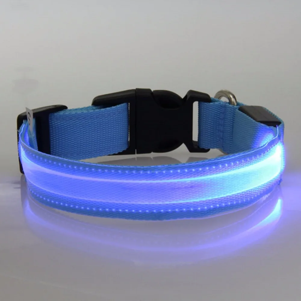 

LED Collars Transparent Nylon Collar Light Up LED Flashing S M L XL 7color