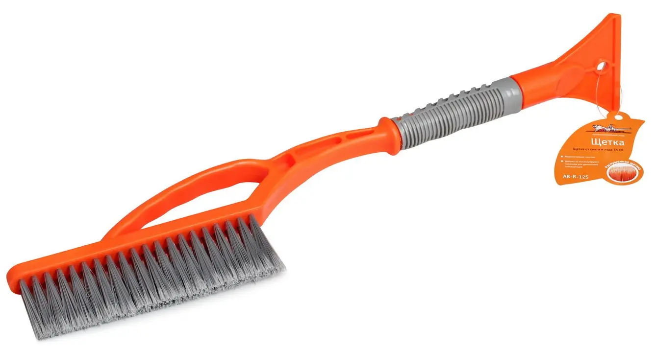 Щетка от снега и льда с распушённой щетиной + скребок (54 см) AIRLINE AB-R-12S | Инструменты