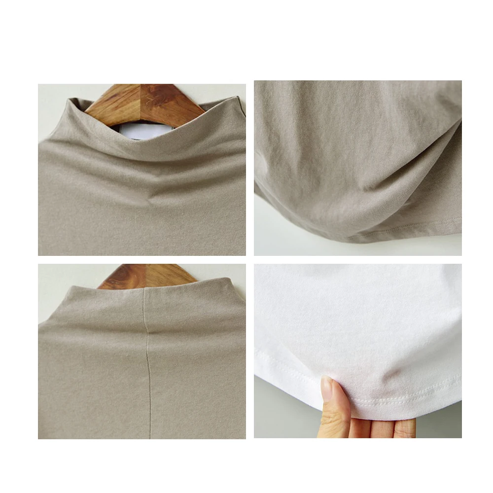 

Women Casual Turtleneck Short Batwing Sleeve Blouse Female Cotton Solid Plus Size Tops Ladies Shirt 2021 Clothing