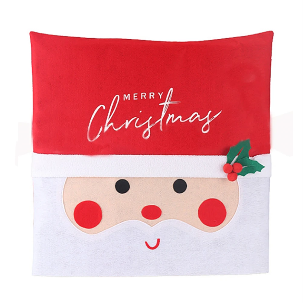 

1PCS Creative Christmas Decoration Santa Claus Chair Cover With LED Lights Christmas Chair Back Cover For Cafes And Restaurants
