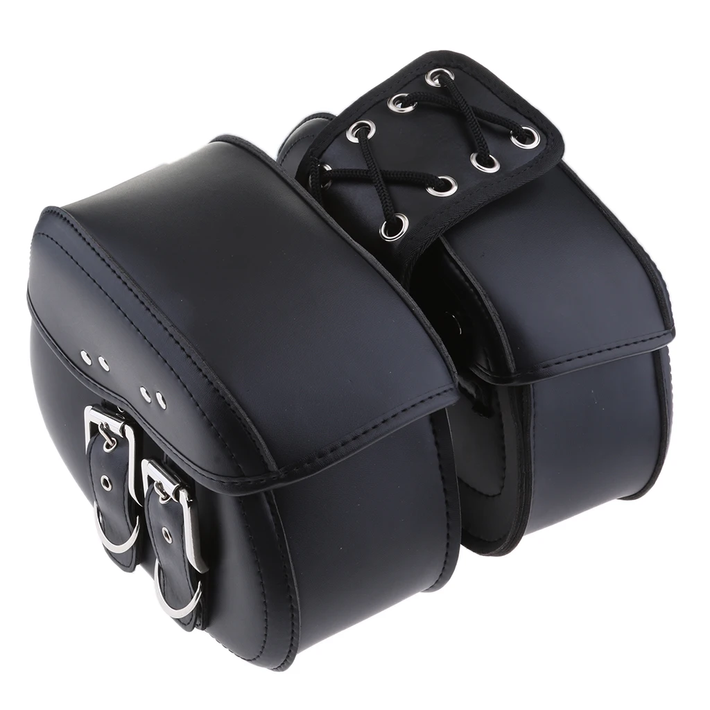 

Universal Black Motorcycle PU Leather Rider Studded Motorbike Saddle Bag